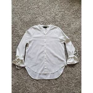 Donna Karan Women's Long Sleeve Button Down Shirt Minimalist Work Blouse Top XL